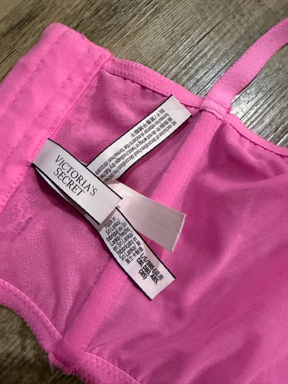 Victoria's Secret Hot Pink Lace Longline Corset Bralette Large - Picture 4 of 5